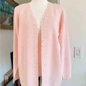 Vintage  Pink Women's Sweater hand sewn sequins
